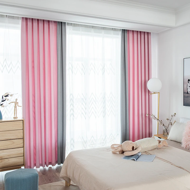 Штора с отстрочкой светонепроницаемая 70% затенения для гостиной спальни