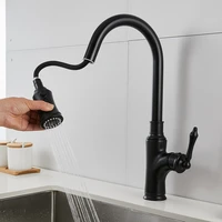 black kitchen faucets single handle pull out kitchen tap single hole handle swivel degree water crane for kitchen 866102