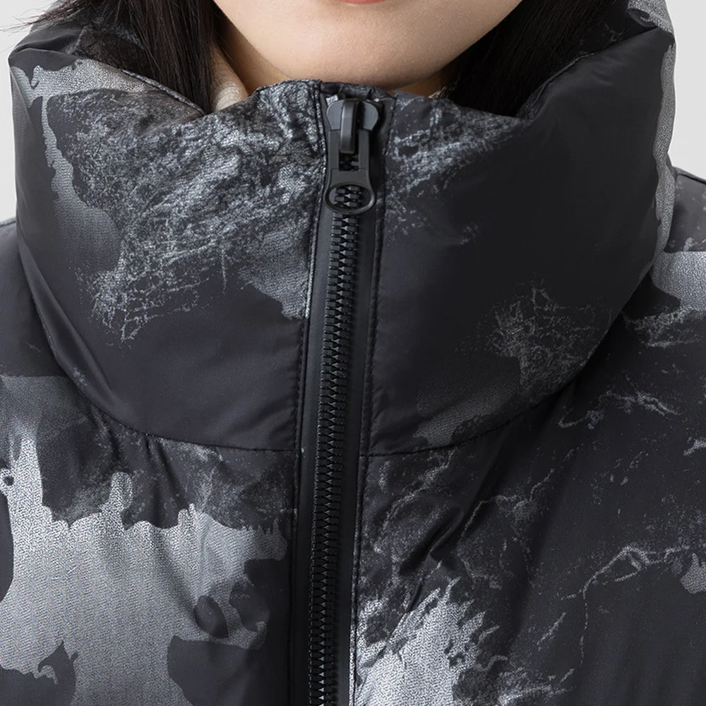 Covrlge Men Printing Jacket Brand Winter Hooded Thick Warm Duck Down Trend Loose Shiny Warm Coat Couples Streetwear Male MWY042