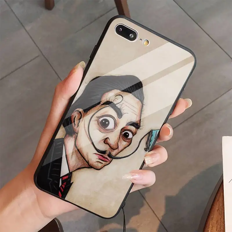 

Salvador Dali Art retro painting Phone Case Tempered glass For iphone 5C 6 6S 7 8 plus X XS XR 11 PRO MAX