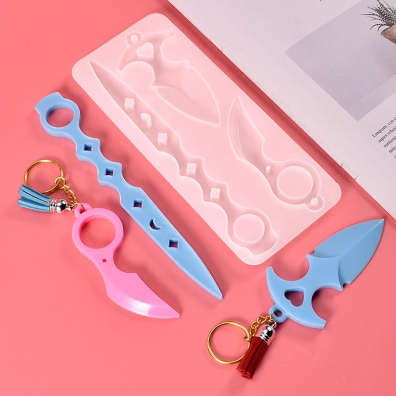 

Crystal Epoxy Resin Mold Keychain Silicone Mould DIY Crafts Decorations Pendant Making Tool