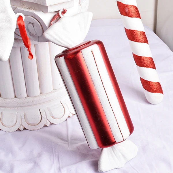 

Christmas Decorations Scene Layout Gift Ornaments Pendant DIY Candy 30CM Red and White Color Candy Stage Layout