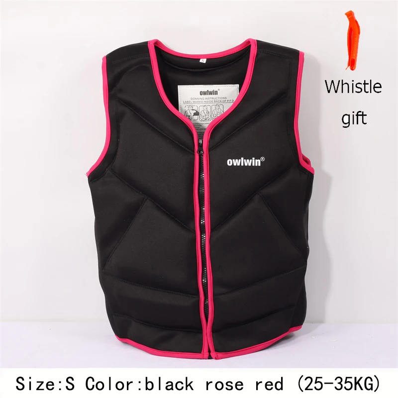black rose red S Модный спасательный жилет для подводного плавания, полибутадиен, резиновый спасательный жилет для детей и взрослых, одежда для плавания, катания на лодках, лыжах, вождения, Лыжный жилет - Цвет: black rose red S