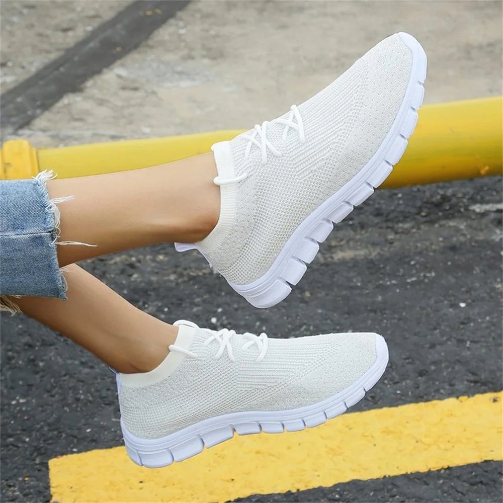 

New Casual Shoes Women 2021 Summer Mesh Breathable Ladies Lace Up Large-Sized Flat Female Running Walking Jump Sport Sneakers