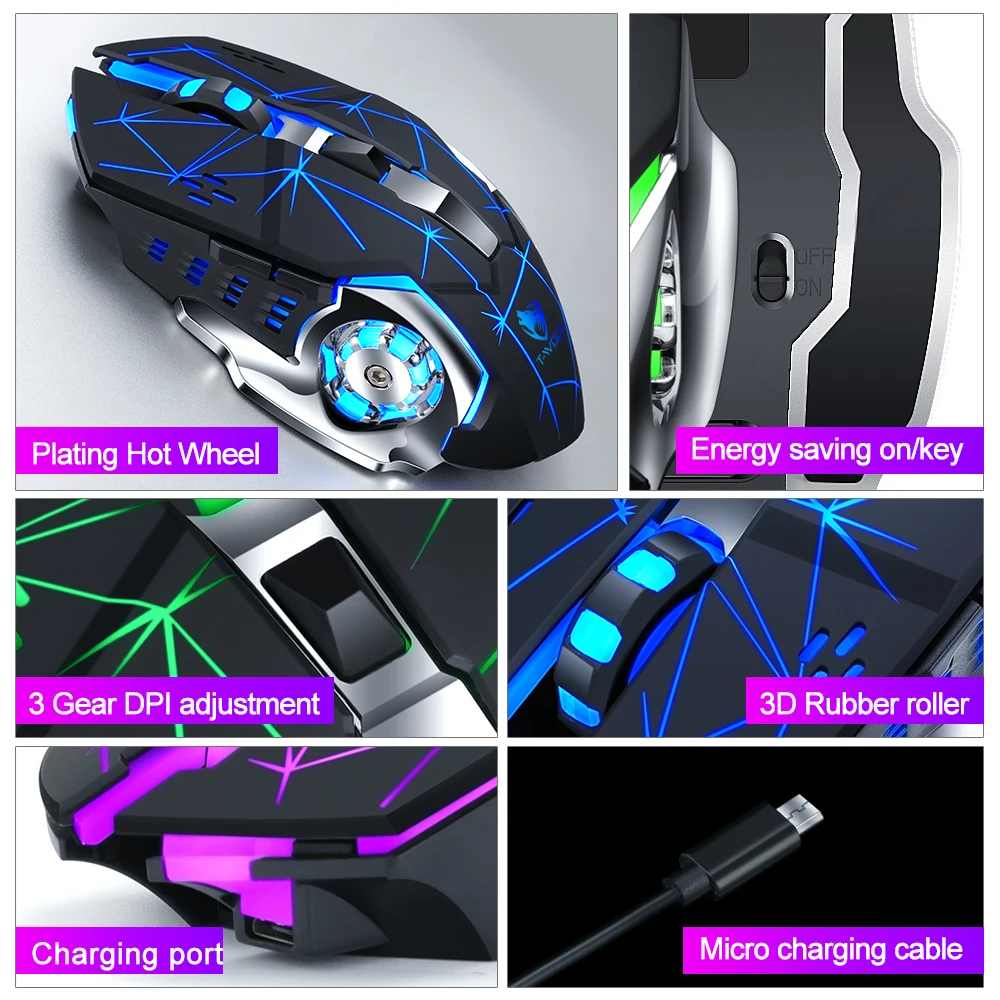 new wireless mouse charging gaming mouse mute backlit mouse mechanical ergonomic optical computer accessories for pc laptop free global shipping