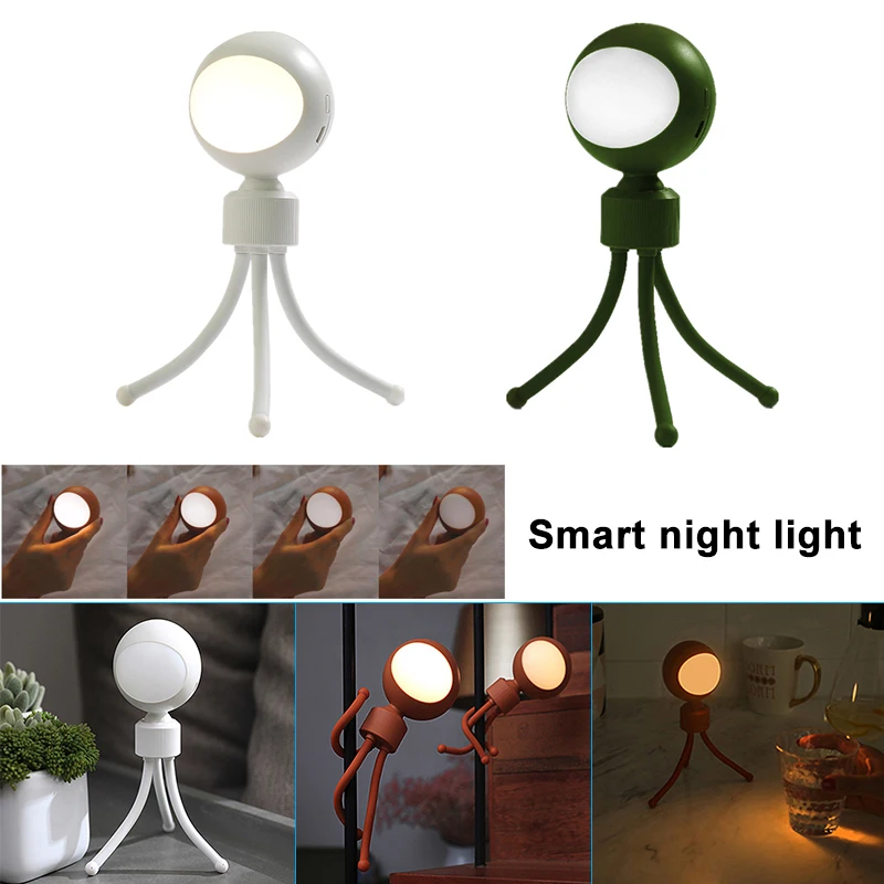 

Flexible LED Night Light USB Rechargeable Smart Sound Control Desk Lamp Portable Children Sleeping Light can CSV