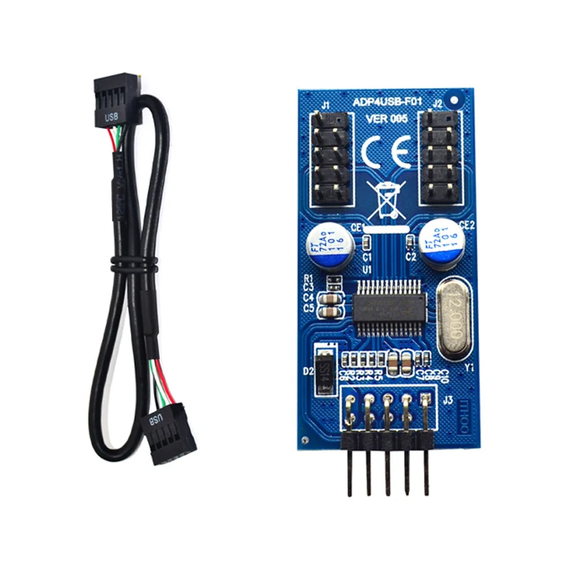 Кабель удлинитель 9 контактный с USB разъемом папа 1 на 2 или 4 разъема