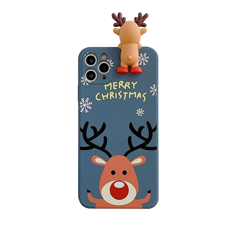 

Christmas Deer Apple 1 mobile phone case is suitable for liquid square precision hole all-inclusive anti-drop