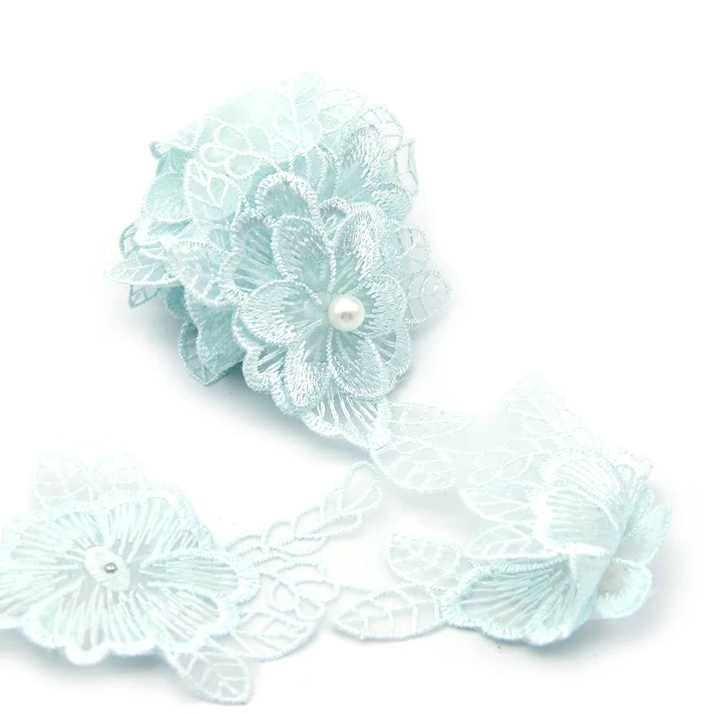 David accessories кружевная отделка вышитые цветы с лентой из бисера 1 ярд DIY Одежда