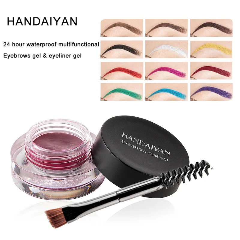 Super Waterproof Eyebrow Cream Sweat-proof Eye Brow Gel Brown High Pigmented Makeup Cejas Postizas | Красота и здоровье