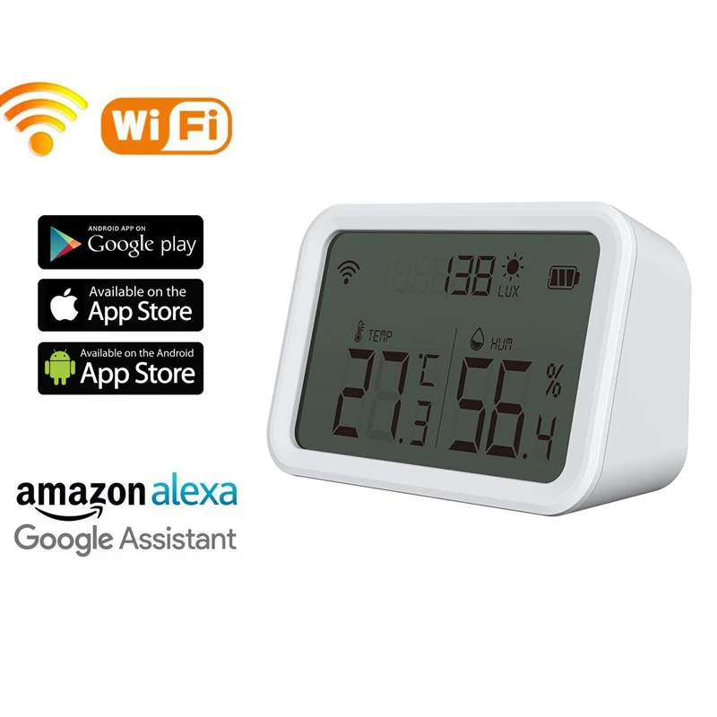 

Tuya WIFI Temperature And Humidity Sensor Indoor Hygrometer Thermometer Detector Support Alexa Google Home Smart Life Wholesale