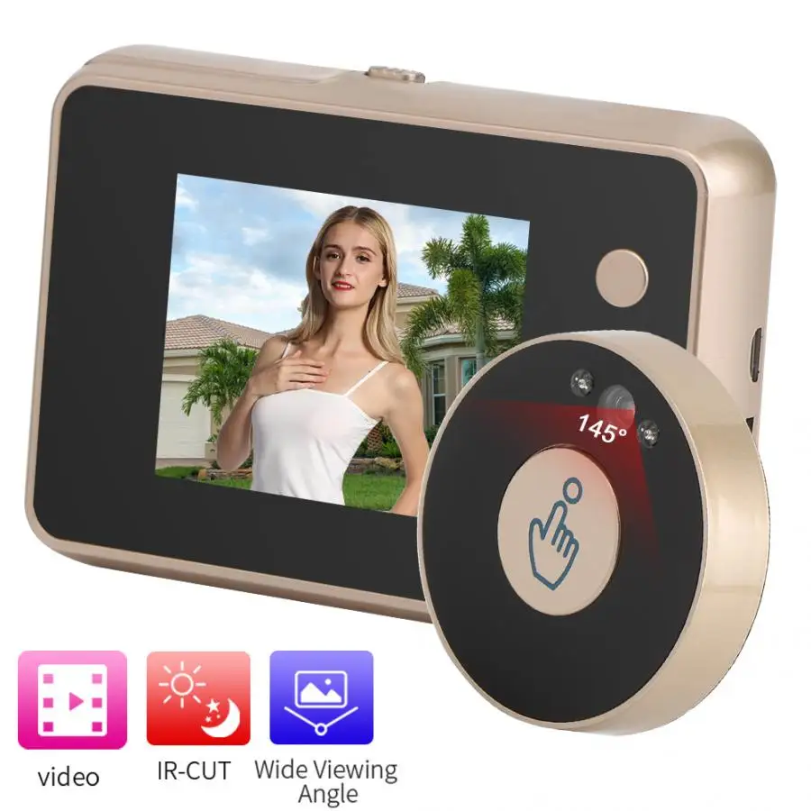 

2.8 Inch TFT LCD Display Smart Door Viewer 2 IR Lights 720P Night Doorbell Camera Auto Photo Video Taking for Home Security