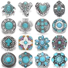 5 шт.лот DIY Ювелирные изделия с застежкой Натуральный Камень Слон Сова черепаха крест цветок 18 мм металлические кнопки застежка браслет