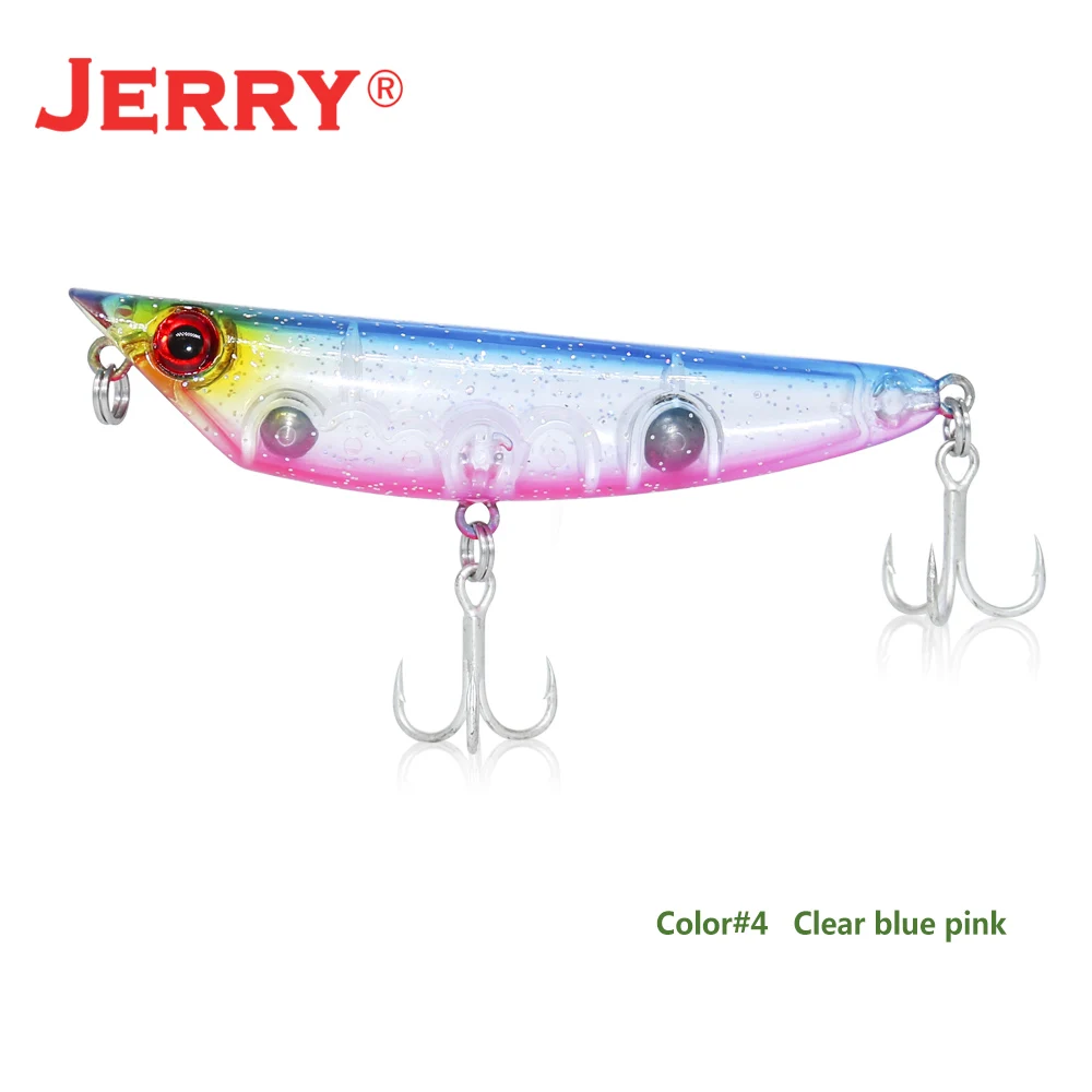 Jerry, 1 шт., 80 мм, 7,8 г, плавающий Поппер, для прогулок, для собак, на поверхности, для верхней воды, искусственная приманка, рыболовные приманки, рыболовные снасти, оборудование, pesca - Цвет: Clear blue pink