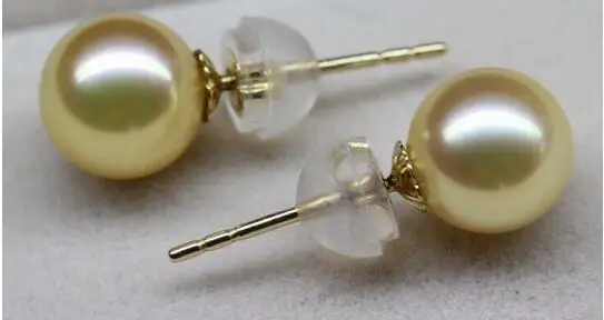 

Очаровательный 10-11,5 мм Южное море из натурального золота круглая жемчужная Серьга 18k