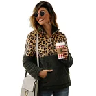 Женская толстовка из искусственного меха, с леопардовым принтом, с карманами, теплая, на осень-зиму