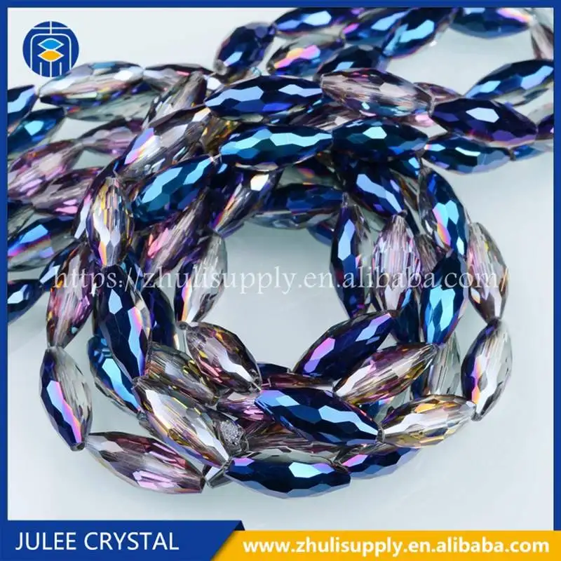 JuleeCrystal 6x13 мм длинные бусины овальной формы красочные стеклянные хрустальные бусины для ювелирных изделий ожерелье