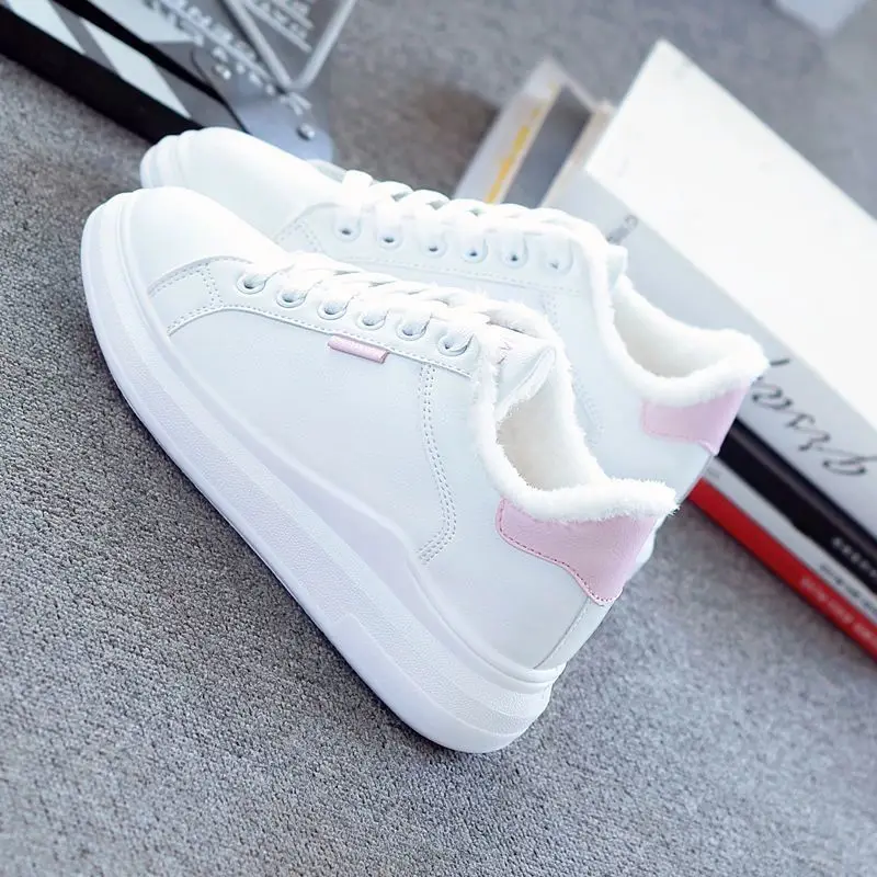 

Женская обувь, теплая плюшевая женская обувь на меху, повседневная обувь, модные кроссовки на шнуровке, зимние ботинки на платформе