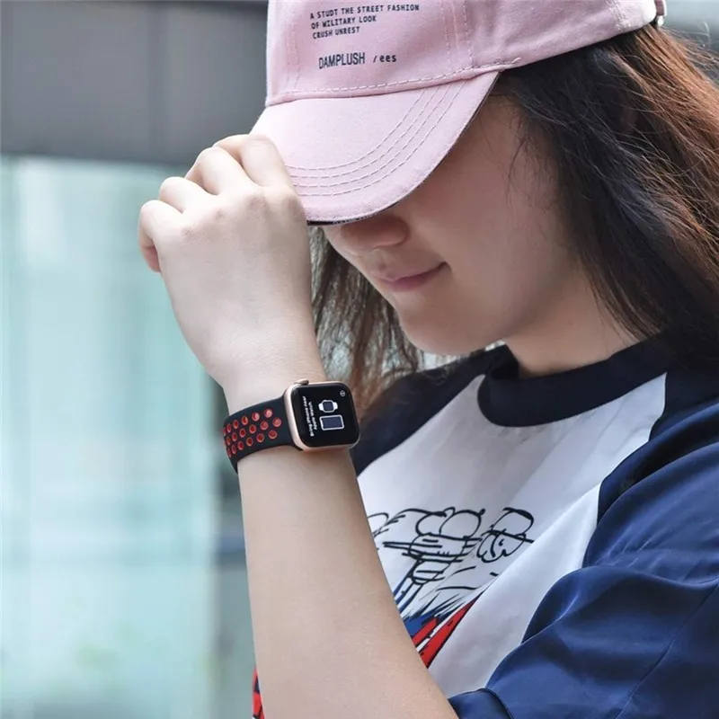 Силиконовый ремешок для apple watch ремень 44 мм 42 мм apple watch, ремешок 38 мм, версия 40 мм адаптер наручных часов iwatch, 4/3/2/1 серии спортивный браслет