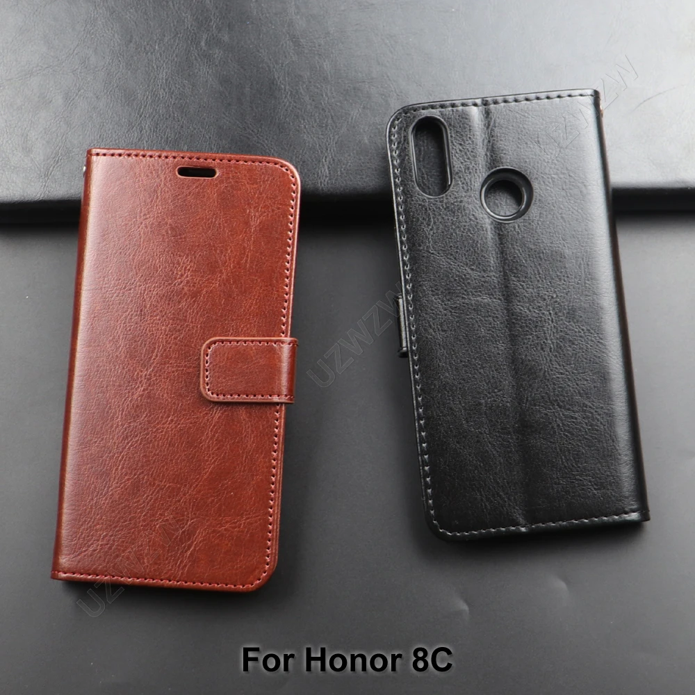 

For Honor 8C Flip Wallet PU Leather Case Cover