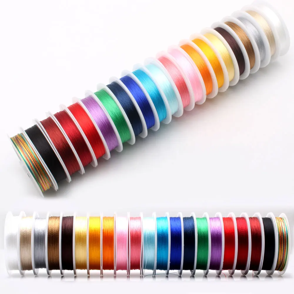1roll/lot 0.3/0.5/0.7/1.0MM Mixed multicolor options Nylon Thread line/wire/rope choker earrings Bracelet necklace jewelry makin