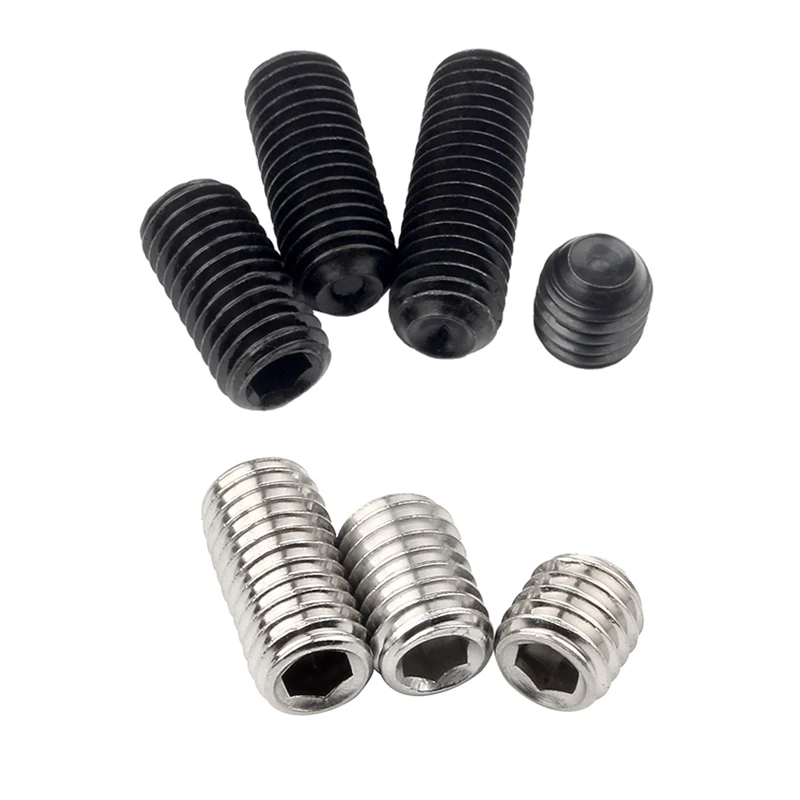 

50 шт. M2 M2.5 M3 M3.5 M4 M5 M6 DIN916 304 нержавеющая сталь класса 12,9, черная Шестигранная головка, Угловая головка, болт, Комплект болтов
