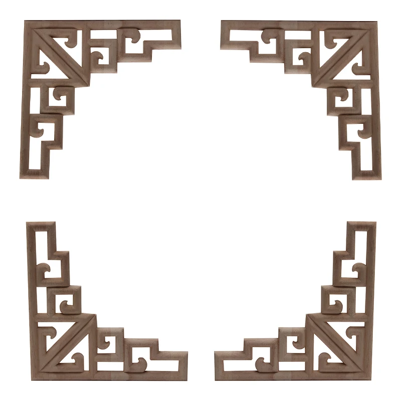 Резная Неокрашенная декоративная деревянная молдинги рамка аппликация Декаль