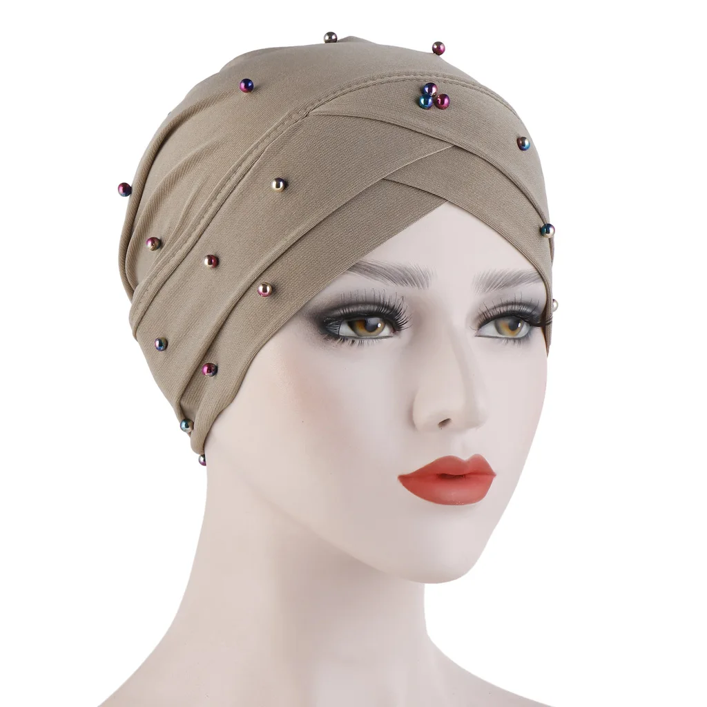 

Fashion Modal Muslim Inner Hijab Cap Stretch Women Underscarf Bonnet Solid Color Islamic Turban Headband Hat Adjustable