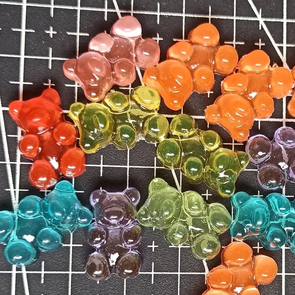 

1 шт./лот с плоской задней стороной из смолы с мультяшным красочным милым медведем 17 мм, украшения для мальчиков и девочек, подарки «сделай са...