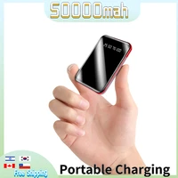 50000mAh Mini Power Bank Portable Charger External Battery Pack for Samsung Xiaomi Iphone Outdoor Travel Fast Charging