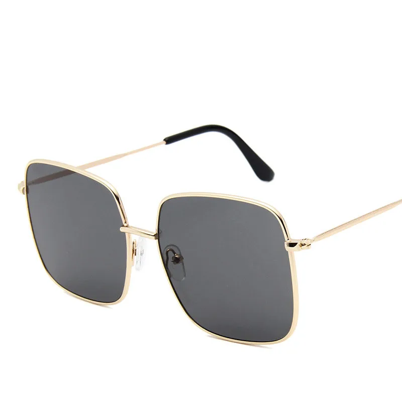 

Ladies Classic retro Big square sunglasses fashion men women vintage Pink lenses transparent Luxury Mirror Oversize Sun Glasses