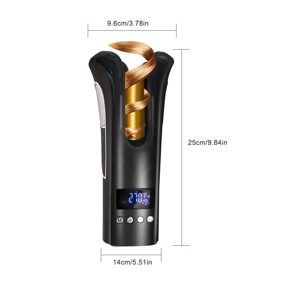 

Wireless Hair Curler Automatic Curling Hair Waver Iron LCD Digital Display Ceramic Wand Rotating Styling Curl Machine Beauty Kit