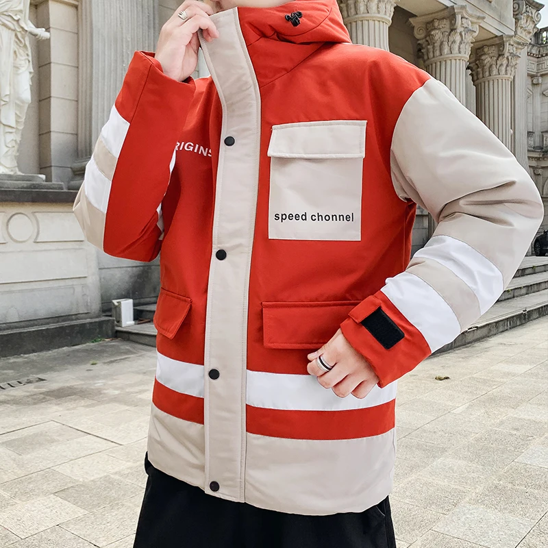 JUNGLE ZONE New Winter Warm Fashion Casual Coat Men Jacket Warm Windproof Hood Men Parkas High Quality Coat 8335