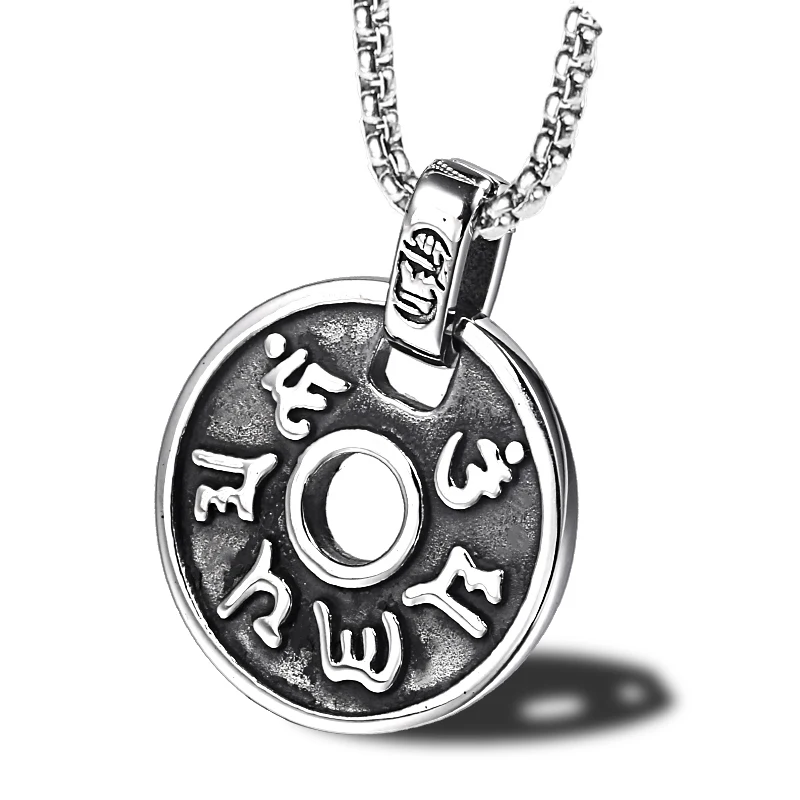 Новое поступление ожерелье Ом из нержавеющей стали в стиле панк-рок с круглым