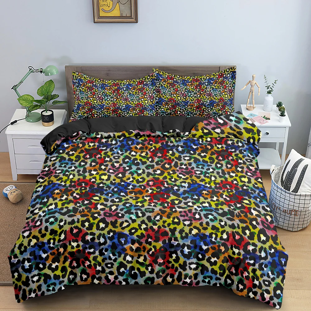 Комплект постельного белья из 2/3 предметов яркое одеяло с акварельными и