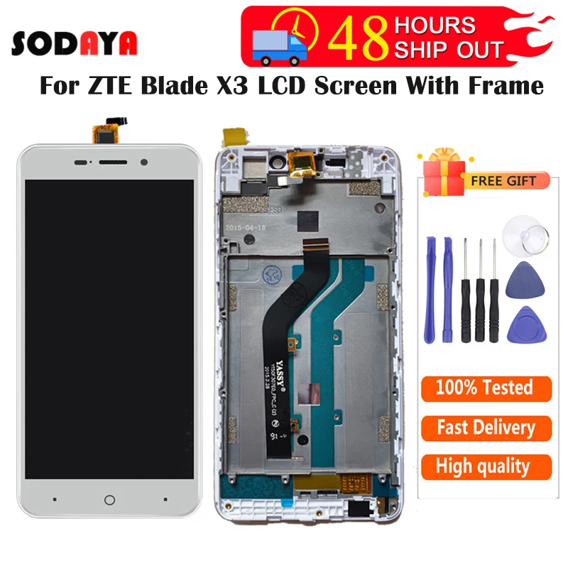 Белый ЖК дисплей для ZTE Blade X3 кодирующий преобразователь сенсорного экрана в