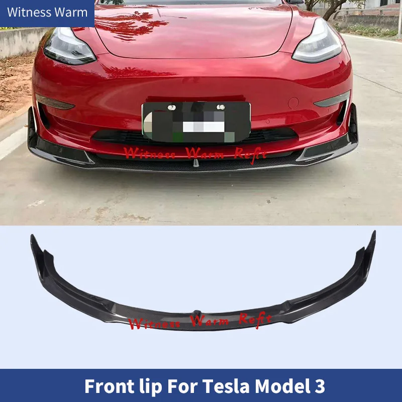 Для Tesla Model 3 2016 2017 2018 2019 углеродное волокно/FRP передний бампер спойлер для