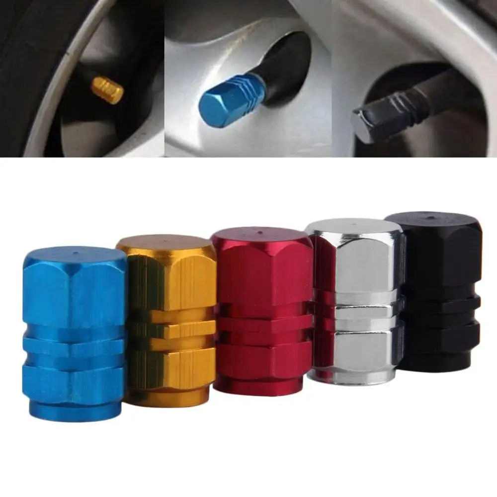 

4Pcs/Set Tire Valve Stem Caps Theftproof Aluminum Car Wheel Tires Valves Tyre Stem Air valve Caps Airtight Cove Levert 5 Colors