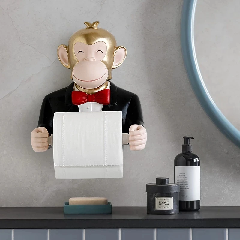 

Настенный держатель для туалетной бумаги, с рисунком обезьяны