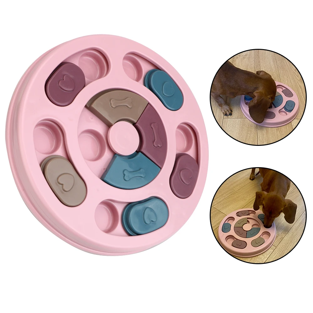 

Interactive Dispensing Feeding Increase IQ Dog Slow Eat Bowl For Small Medium Dog Puppy Pet Puzzle Toys Training Games Feeder