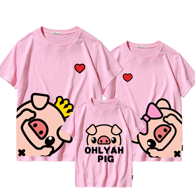 

Cute Dad and Son Matching Clothes Korean Style Children Mother and Daughter Clothes Boys Tshirt Ropa Familiar Household AE50FC