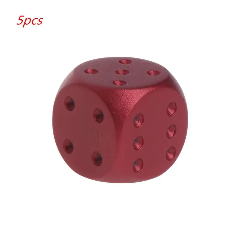 

5pcs Colorful Aluminum Alloy Metal Dice 16mm 6 Sided Board Game RPG DND Dice 27RD