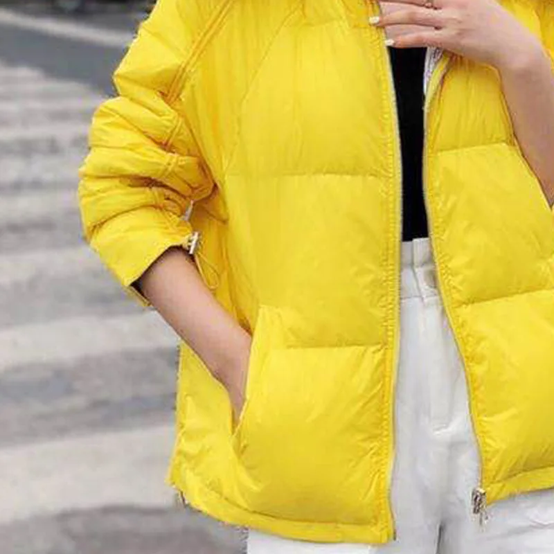 

Wear down jacket on both sides in autumn and winter, short thick hooded detachable Korean version, wash-free and waterproof