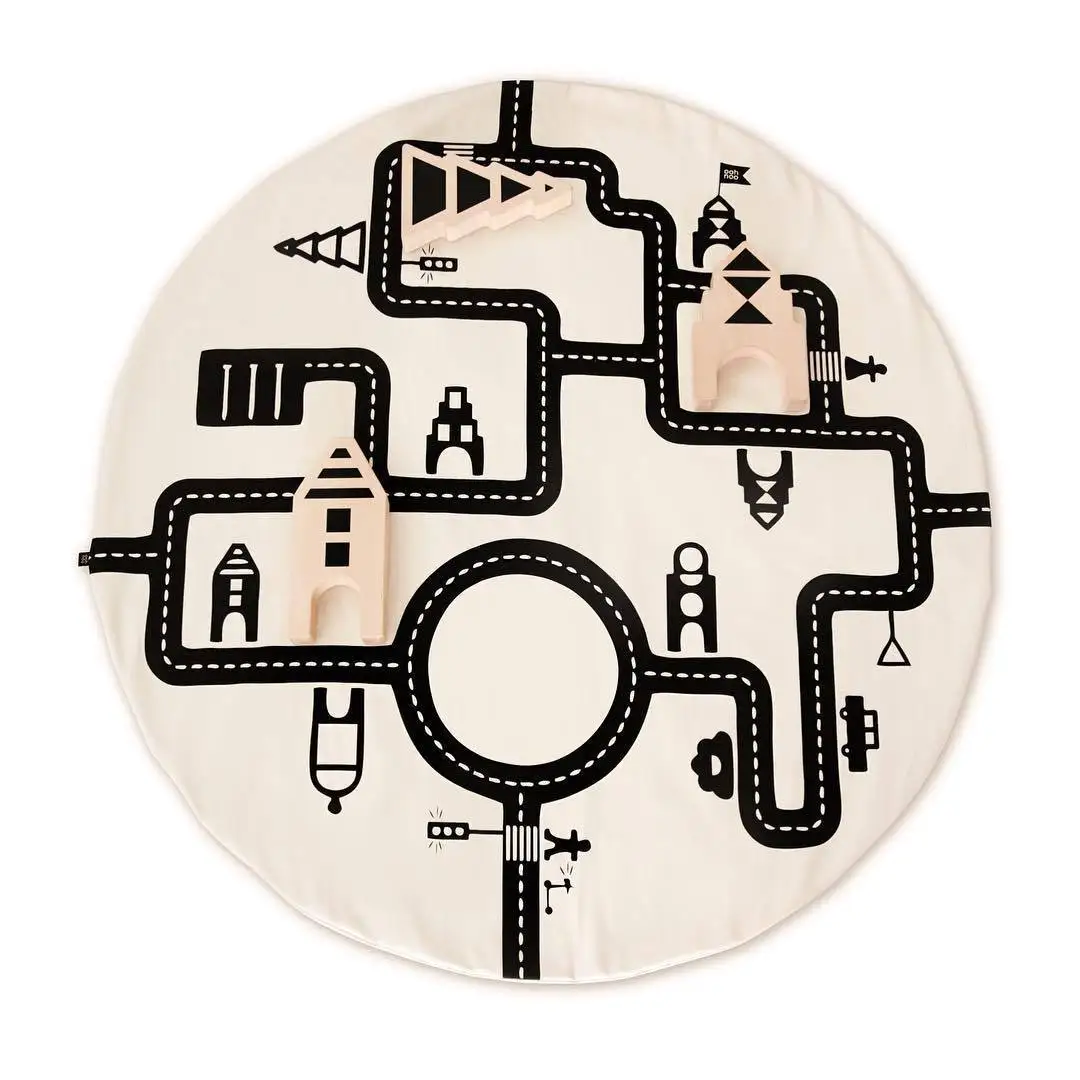 Детский игровой коврик City Rode хлопковый двухслойный мягкий напольный для детской