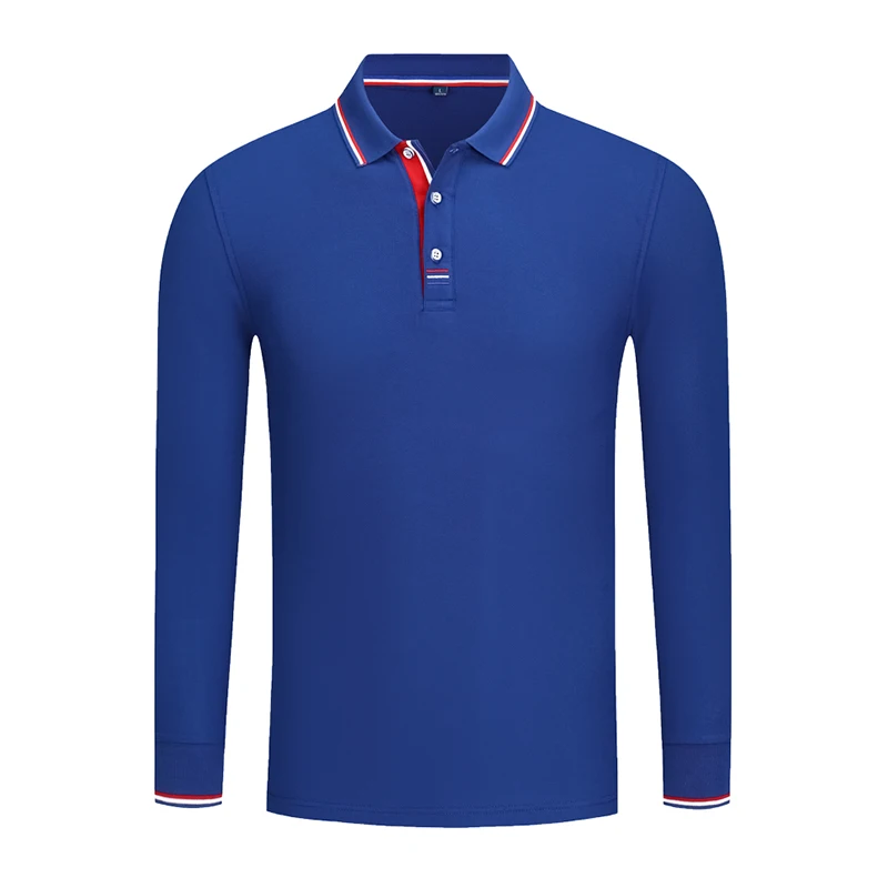 

Long sleeve Lapel polo shirt men's and women's stripe Lapel polo shirt business event Party Shirt Custom Logo