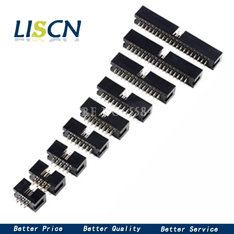 10 шт. прямые штекерные заглушки для печатных плат 2 54 мм DC3 6/8/10/14/16/20/26/30/34/40/50 разъем