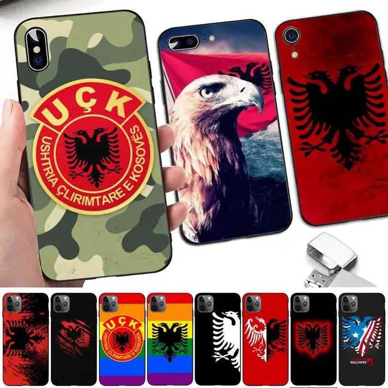 TOPLBPCS чехол для телефона в стиле ретро с албанским флагом iPhone 8 7 6 6S Plus X 5S SE 2020 XR 11 12