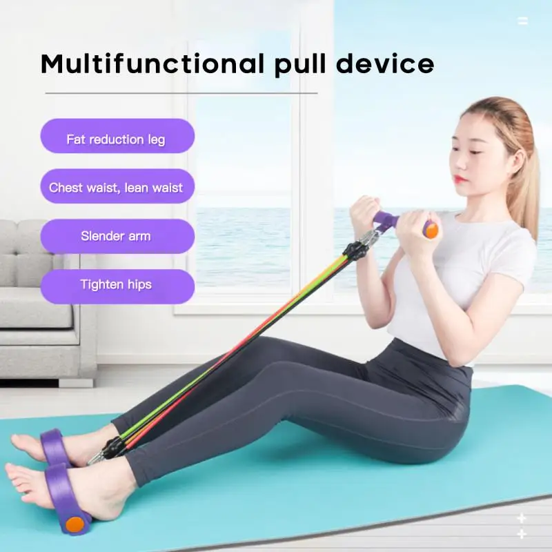 

Multi Function Tension Rope Strong Fitness Resistance Bands Latex Pedal Women Men Sit Up Pull Ropes Yoga Fitness Equipment