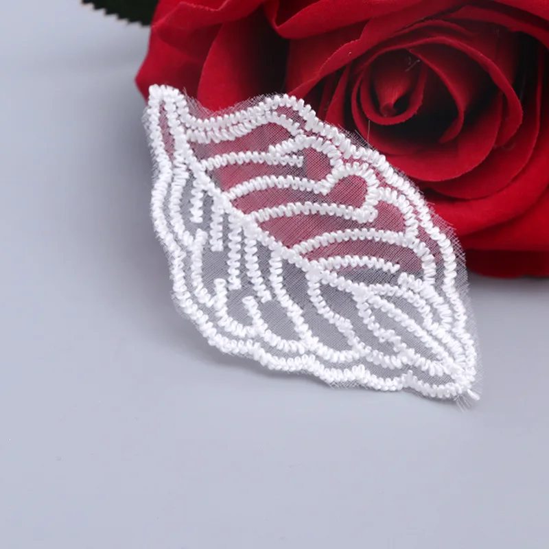 10 шт. вышитые нашивки с цветочной 3D аппликацией Белые и розовые кружевные