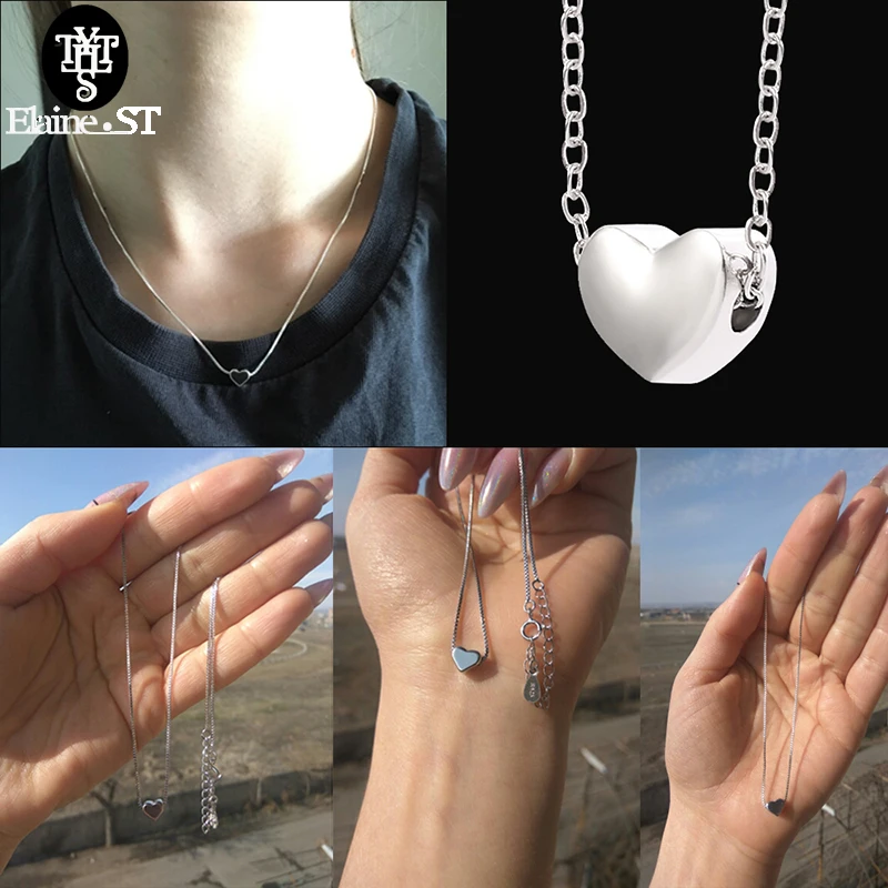 Серебряный Цвет с надписью Love цепи в форме сердца ожерелья для женщин